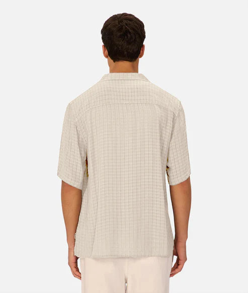 INDUSTRIE THE SIRACUSA SHORT SLEEVE SHIRT - EGG SHELL