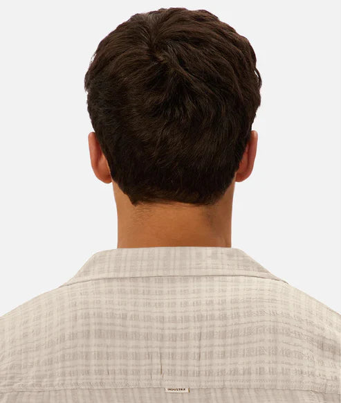 INDUSTRIE THE SIRACUSA SHORT SLEEVE SHIRT - EGG SHELL