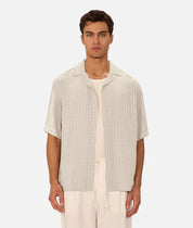 INDUSTRIE THE SIRACUSA SHORT SLEEVE SHIRT - EGG SHELL