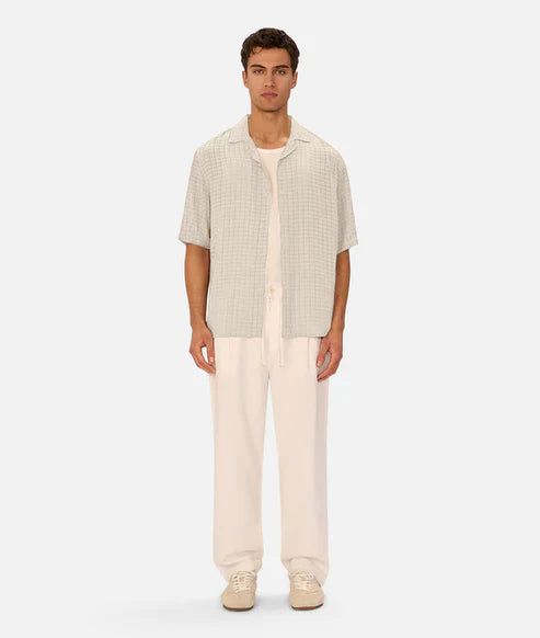 INDUSTRIE THE SIRACUSA SHORT SLEEVE SHIRT - EGG SHELL