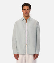 INDUSTRIE ST MARTINS LONG SLEEVE LINEN SHIRT - BLUE HAZE