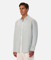 INDUSTRIE ST MARTINS LONG SLEEVE LINEN SHIRT - BLUE HAZE