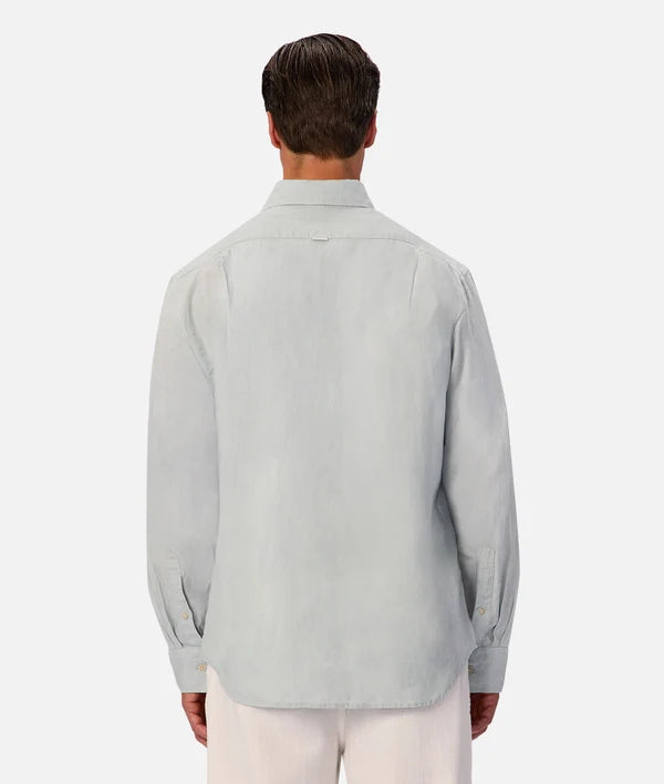 INDUSTRIE ST MARTINS LONG SLEEVE LINEN SHIRT - BLUE HAZE