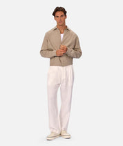 INDUSTRIE ST MARTINS LONG SLEEVE LINEN SHIRT MENS LIGHTWEIGHT SUMMER FIT – FAWN