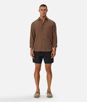 INDUSTRIE ST MARTINS LONG SLEEVE LINEN SHIRT - MACCHIATO