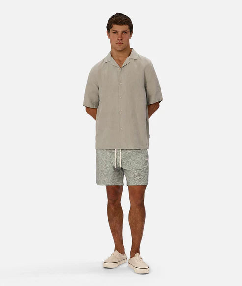 INDUSTRIE ST MARTINS SHORT SLEEVE LINEN SHIRT MENS LIGHTWEIGHT SUMMER FIT – SPRUCE
