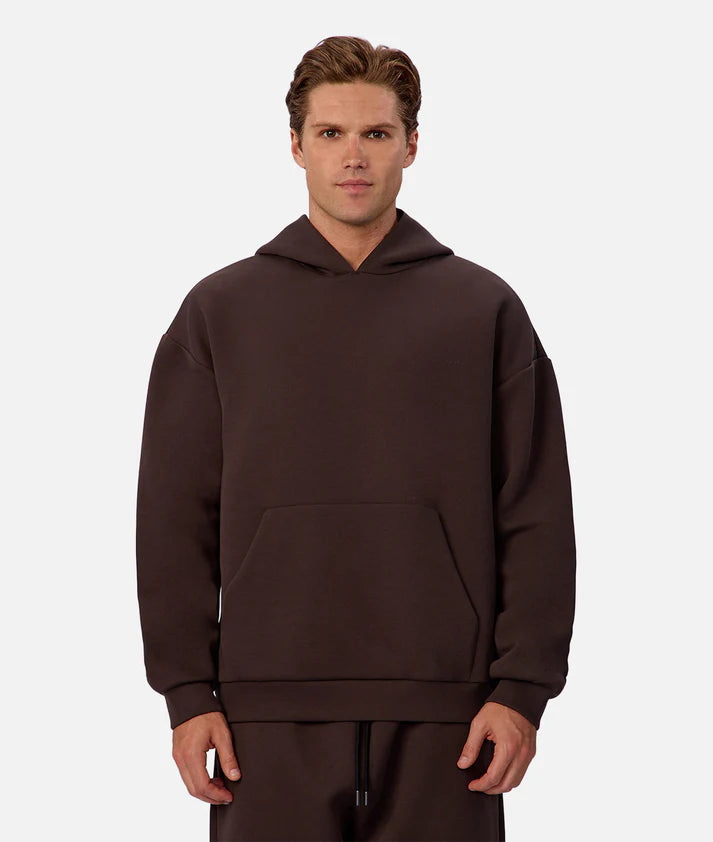 INDUSTRIE TECH DEL SUR HOODIE MENS OVERSIZED ATHLEISURE HOODIE SOFT FLEECE UMBER