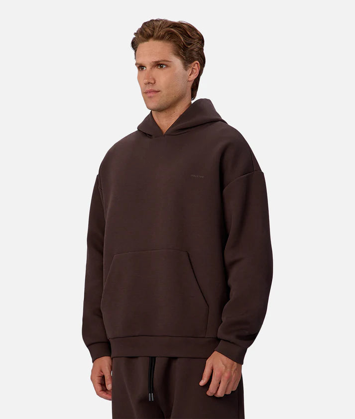 INDUSTRIE TECH DEL SUR HOODIE MENS OVERSIZED ATHLEISURE HOODIE SOFT FLEECE UMBER