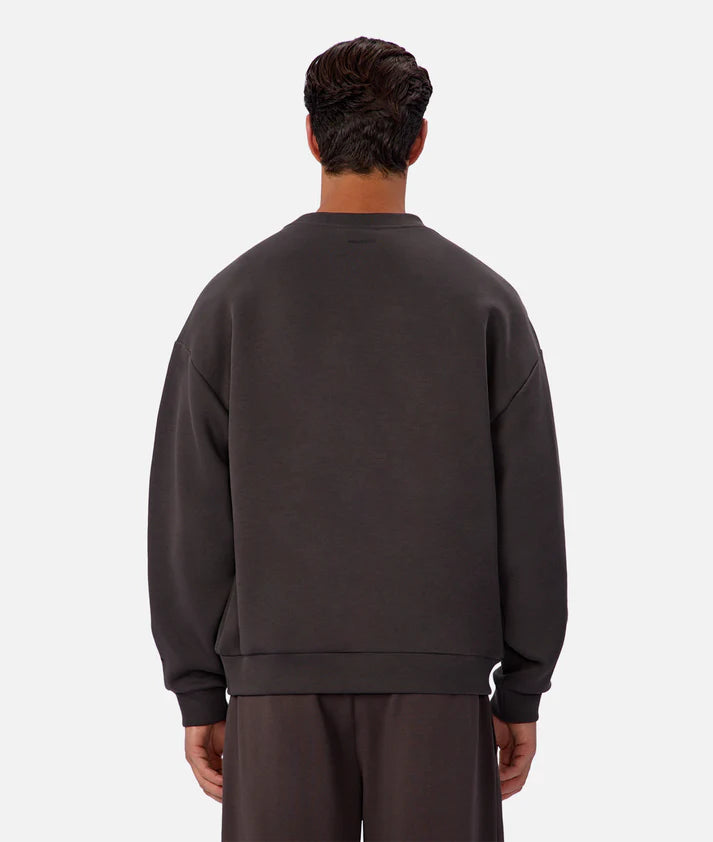 INDUSTRIE TECH DEL SUR SWEAT MENS CREW NECK ATHLEISURE JUMPER SOFT FLEECE CARBON