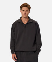 INDUSTRIE TECH STAUNTON TRACK TOP MENS QUARTER ZIP ATHLEISURE JUMPER OBSIDIAN
