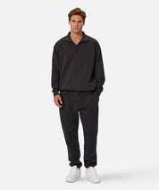 INDUSTRIE TECH STAUNTON TRACK TOP MENS QUARTER ZIP ATHLEISURE JUMPER OBSIDIAN
