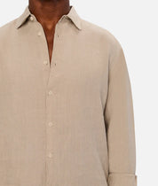 INDUSTRIE THE ST MARTINS LONG SLEEVE LINEN SHIRT – MOSS