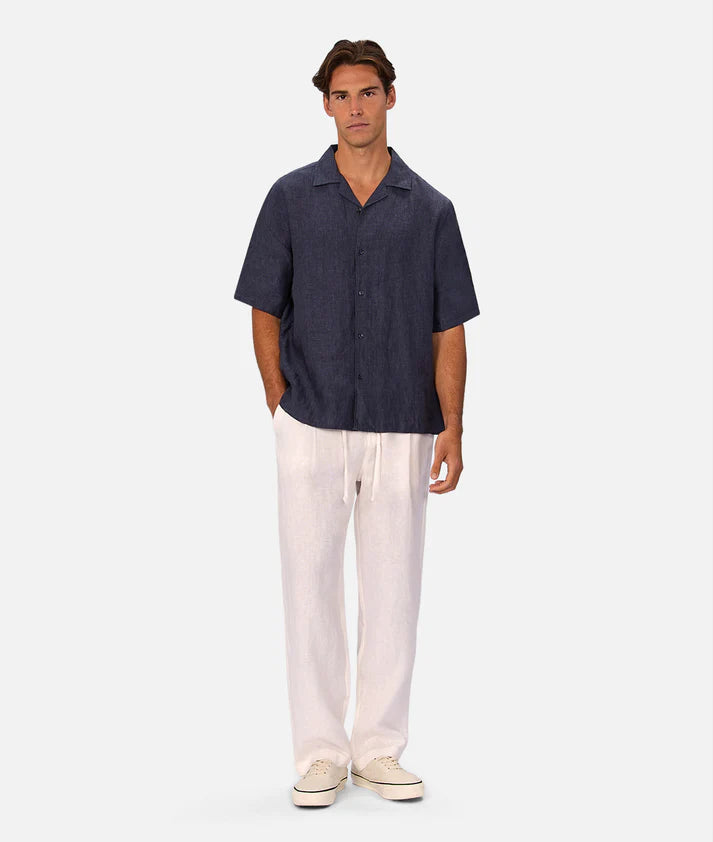 INDUSTRIE THE ST MARTINS SHORT SLEEVE LINEN SHIRT – DENIM