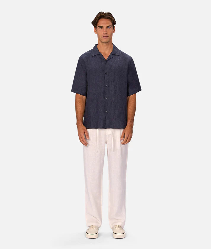 INDUSTRIE THE ST MARTINS SHORT SLEEVE LINEN SHIRT – DENIM