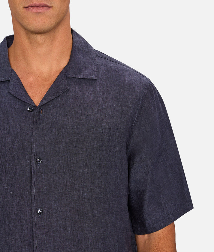 INDUSTRIE THE ST MARTINS SHORT SLEEVE LINEN SHIRT – DENIM