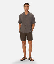 INDUSTRIE WASHED MARBELLA SHORT SLEEVE SHIRT - GUNMETAL