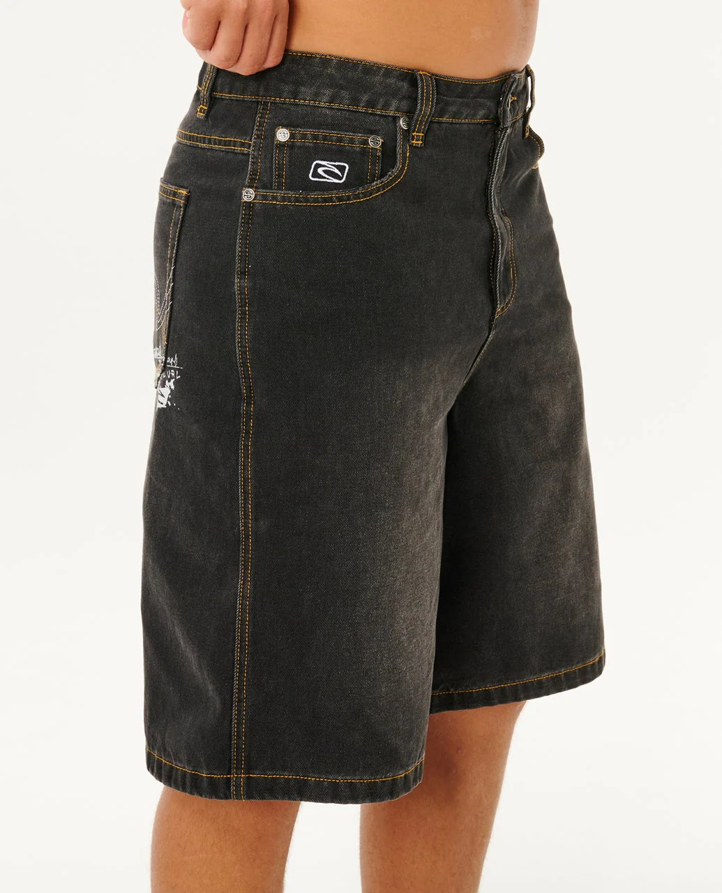 RIP CURL INNER VISIONS DENIM 23" WALKSHORT – DARK ACID BLACK