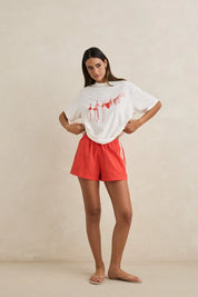 RHYTHM ISADORA SHORT WOMENS SPORT STRIPE RED