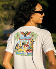 THE MAD HUEYS JUNGLE JUICE WOMENS SURF TEE WHITE COTTON FISHING LIFESTYLE TSHIRT