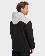 QUIKSILVER KELLER BLOCK ZIP UP HOODIE BLACK HEATHER