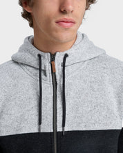 QUIKSILVER KELLER BLOCK ZIP UP HOODIE BLACK HEATHER