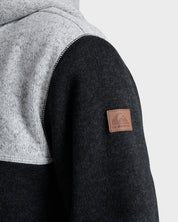 QUIKSILVER KELLER BLOCK ZIP UP HOODIE BLACK HEATHER