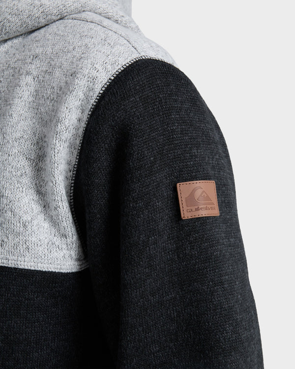 QUIKSILVER KELLER BLOCK ZIP UP HOODIE BLACK HEATHER