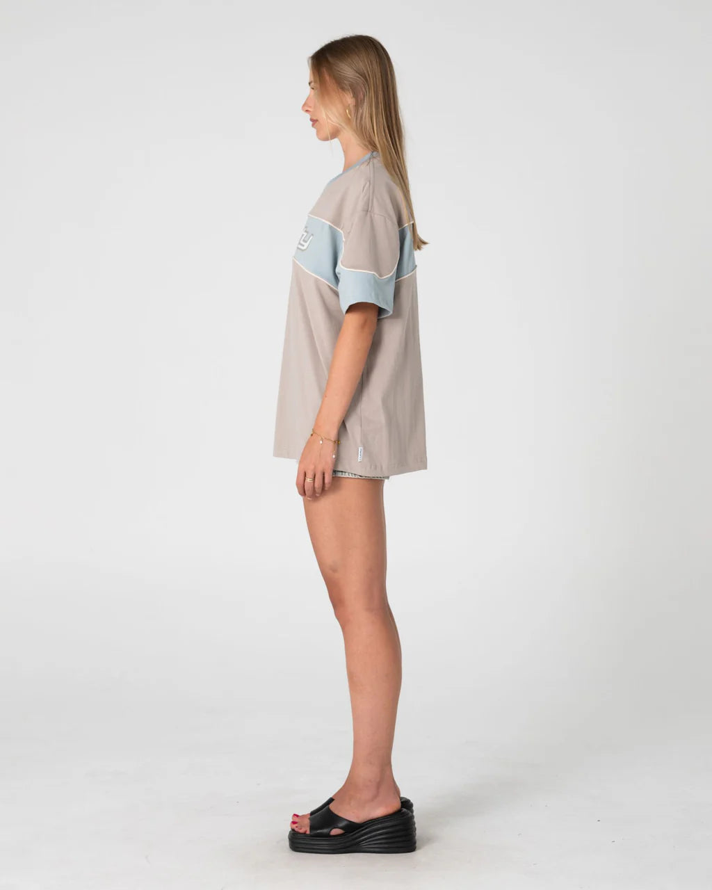 RUSTY KINETIC OVERSIZED GRAPHIC TEE WOMENS ULTIMATE GREY