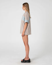 RUSTY KINETIC OVERSIZED GRAPHIC TEE WOMENS ULTIMATE GREY