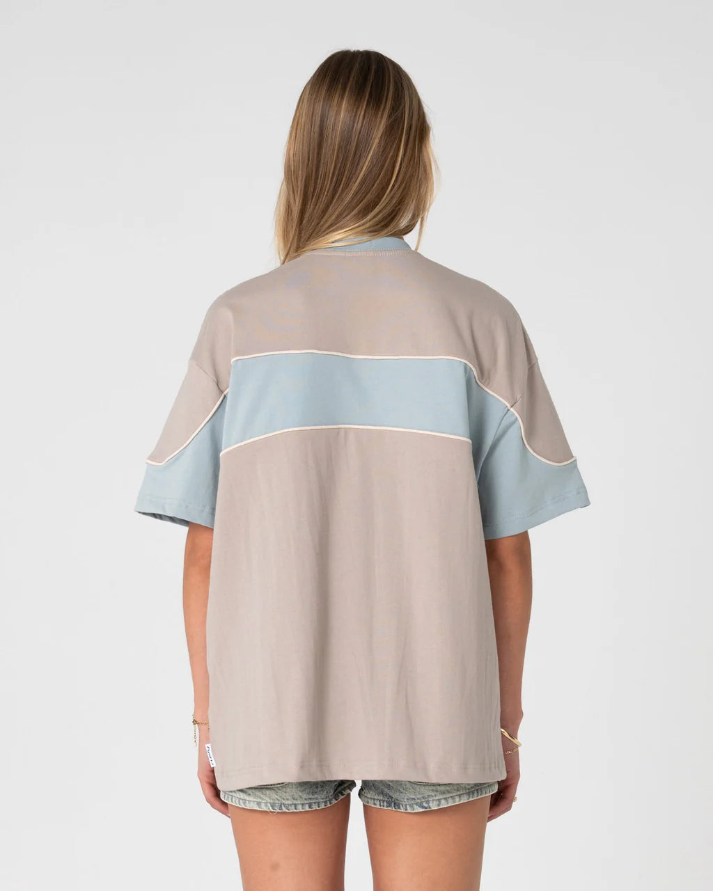 RUSTY KINETIC OVERSIZED GRAPHIC TEE WOMENS ULTIMATE GREY