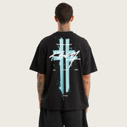 KSCY GRAIL STANDARD TEE CLASSIC FIT MIDWEIGHT GRAPHIC STREETWEAR ESSENTIAL JET BLACK