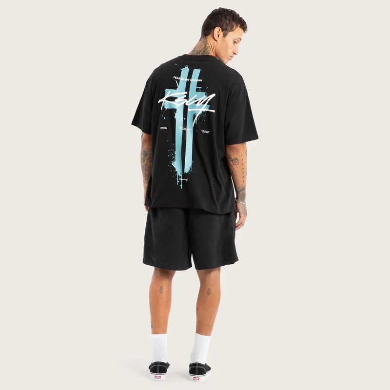KSCY GRAIL STANDARD TEE CLASSIC FIT MIDWEIGHT GRAPHIC STREETWEAR ESSENTIAL JET BLACK