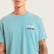 KSCY PRODIGY DUAL CURVED TEE SLIM FIT LONG LENGTH GRAPHIC STREETWEAR PIGMENT CAMEO