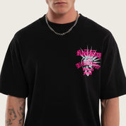 KSCY STRIDER STREET TEE BOXY CROPPED FIT MIDWEIGHT GRAPHIC RELAXED STREETWEAR JET BLACK