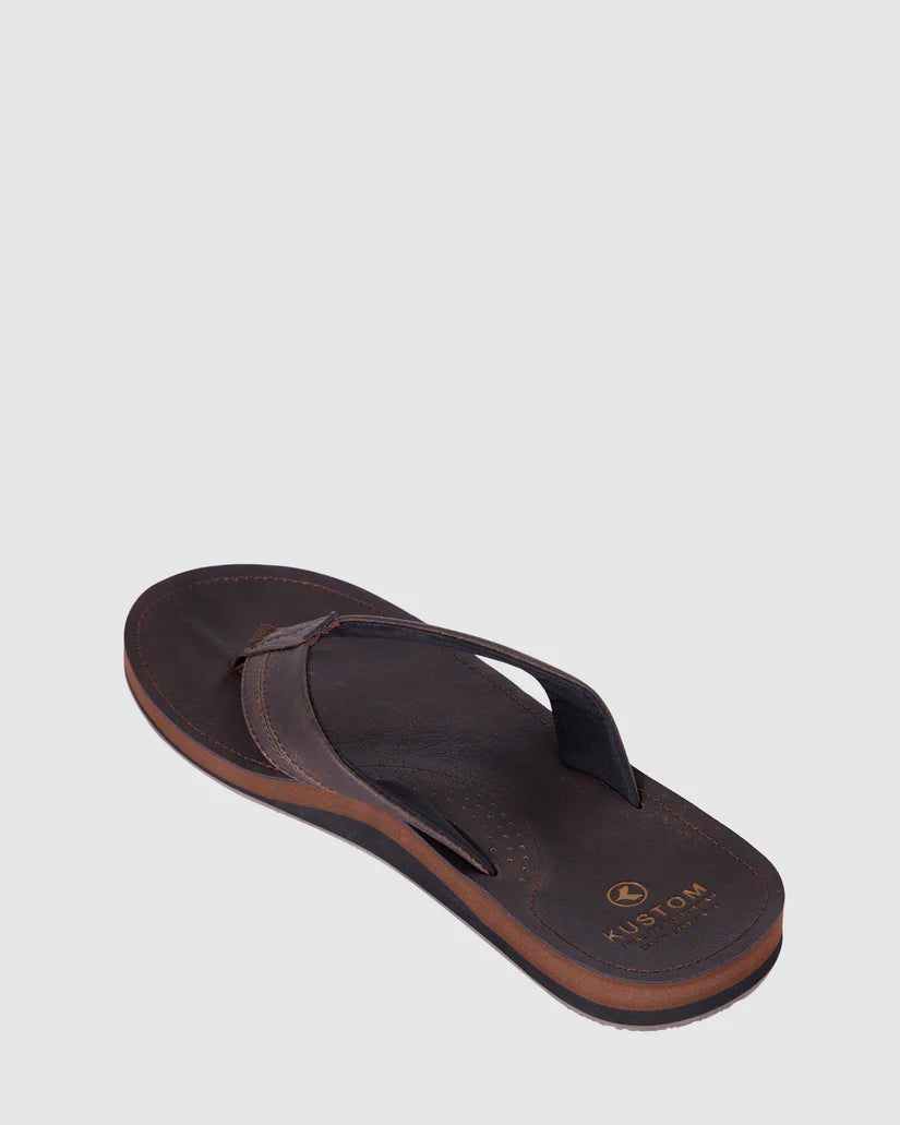 KUSTOM MENS VEGO 2 THONGS – CHOCOLATE