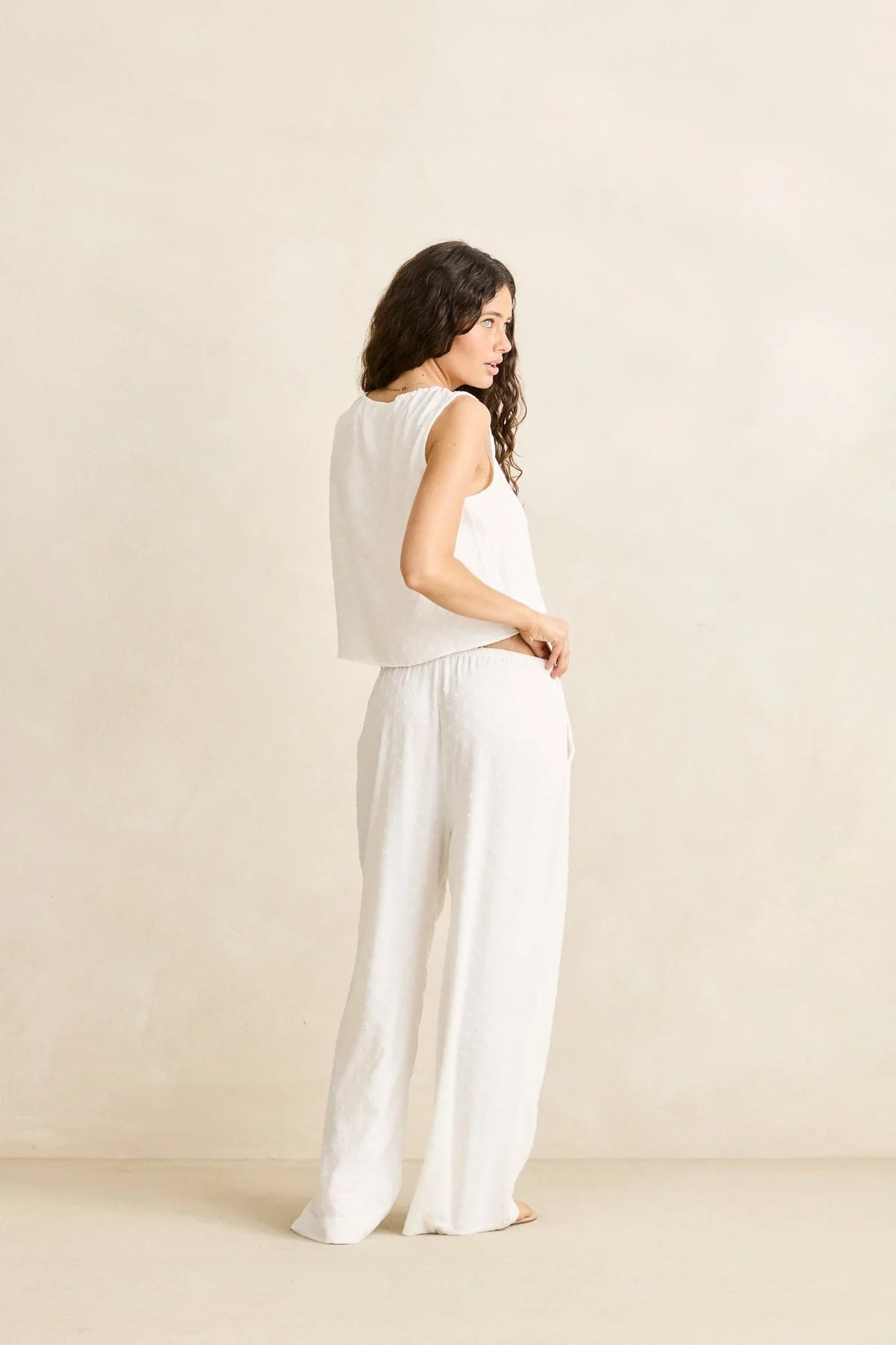 RHYTHM LENI VEST TOP WOMENS TEXTURED COTTON WHITE