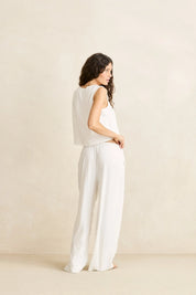 RHYTHM LENI VEST TOP WOMENS TEXTURED COTTON WHITE