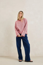 RHYTHM LEXI STRIPE LONG SLEEVE TOP – WOMENS STRIPED RIB LONG SLEEVE