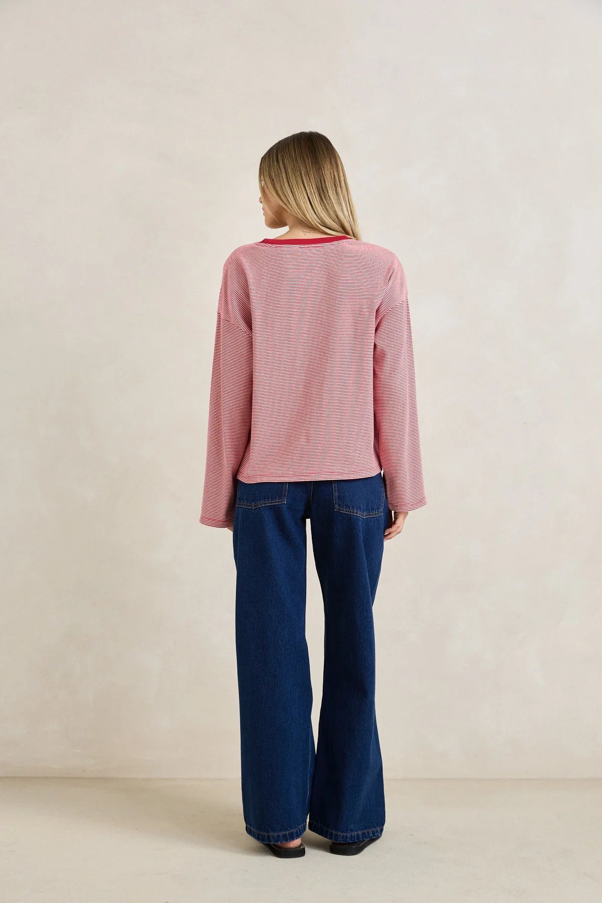 RHYTHM LEXI STRIPE LONG SLEEVE TOP – WOMENS STRIPED RIB LONG SLEEVE