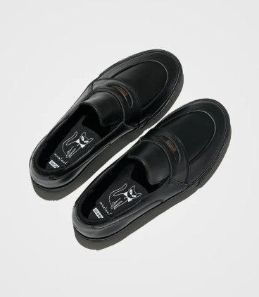 GLOBE LIAIZON SLIP ON SKATE LOAFER VULC SHOCKBED IMPACT GRIP SNEAKER BLACK/MAALOUF