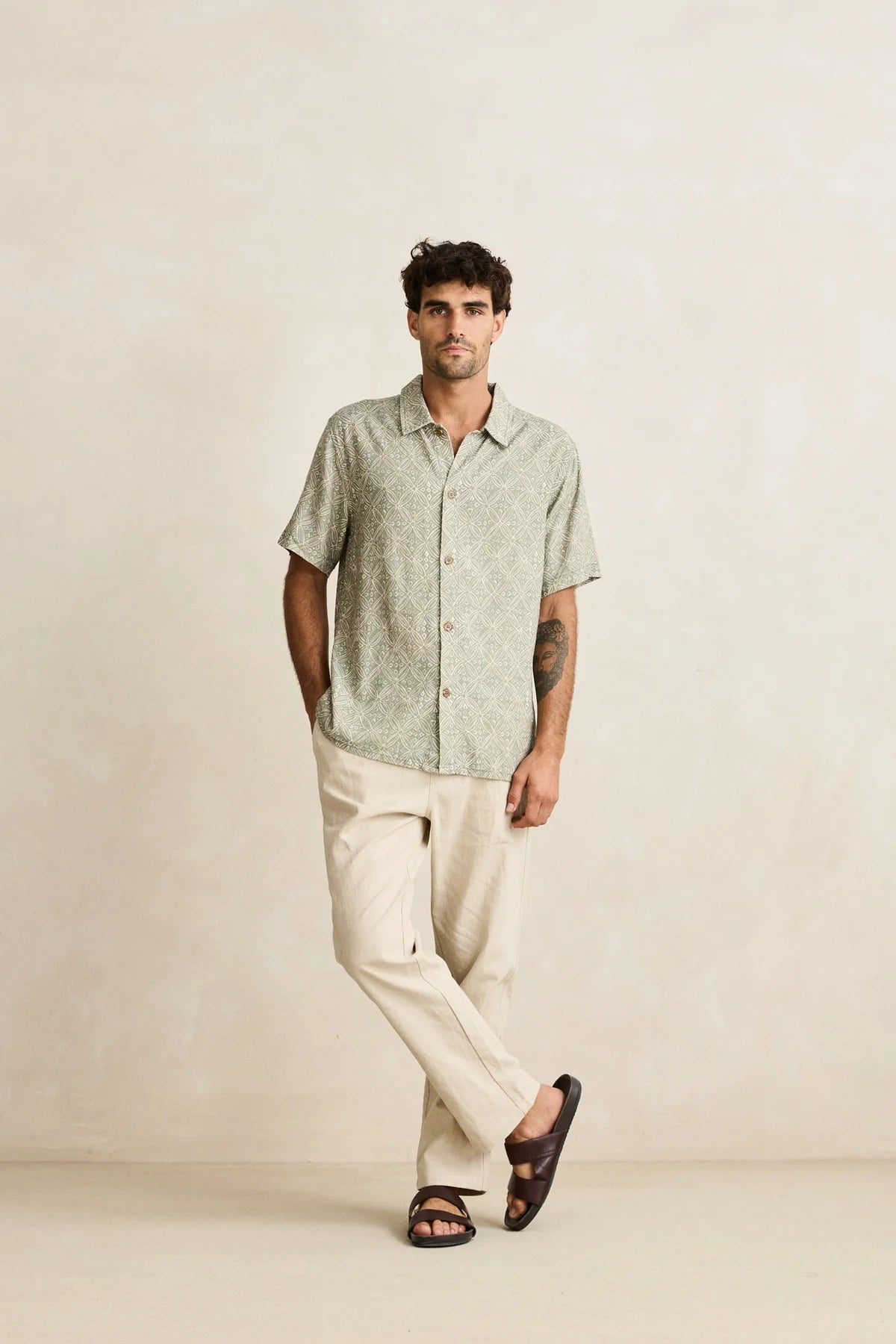 RHYTHM LINEN JAM PANT BONE