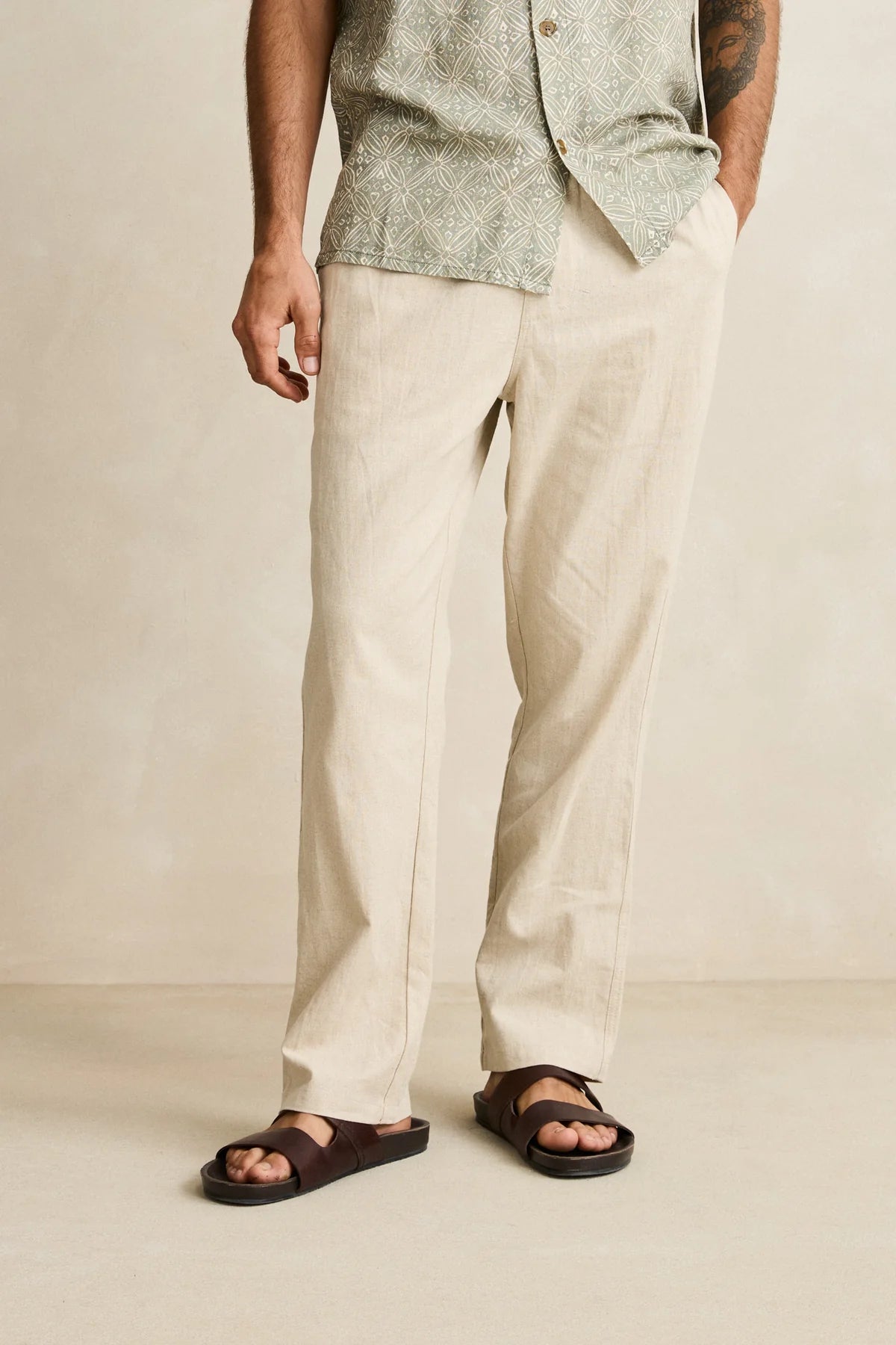 RHYTHM LINEN JAM PANT BONE