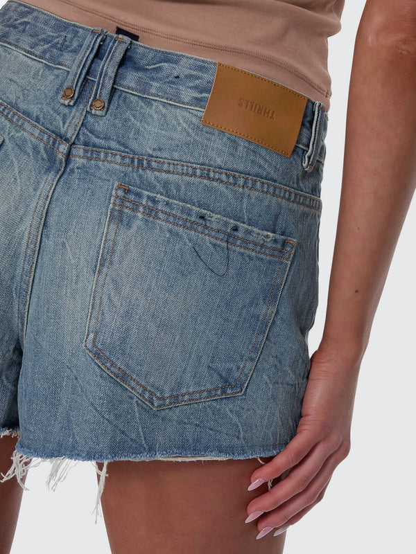 THRILLS LOLA LOW RISE BAGGY DENIM SHORT RETRO STREET STYLE DIRTY BLUE
