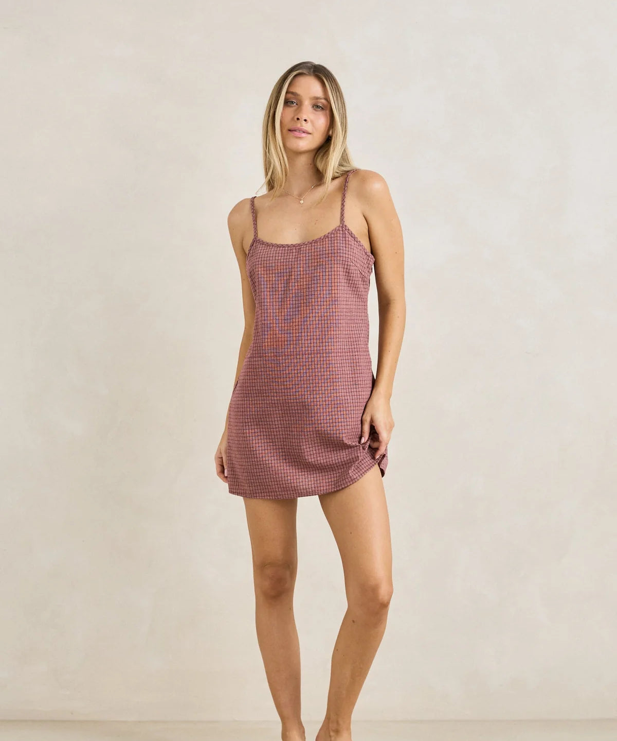 lucy-check-slip-mini-dress-rust.webp