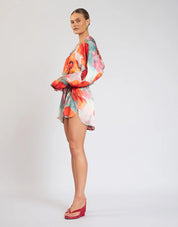 LUNA LANE THE NORA SHIRT DRESS – RESORT 25 – LONG SLEEVE VISCOSE SATIN CREPE PRINT