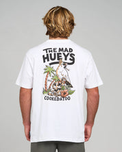 THE MAD HUEYS COOKEDATOO AHOY MENS FISHING TEE COTTON SURF TSHIRT WHITE