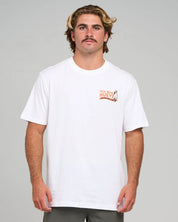 THE MAD HUEYS COOKEDATOO AHOY MENS FISHING TEE COTTON SURF TSHIRT WHITE