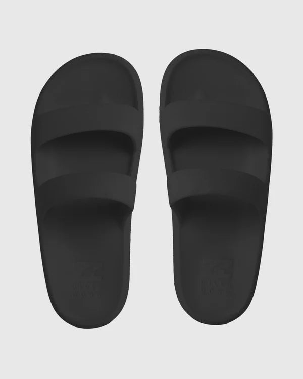 BILLABONG MALIBU WOMENS RECOVERY SANDALS COMFORT POST SURF SLIDES BLACK