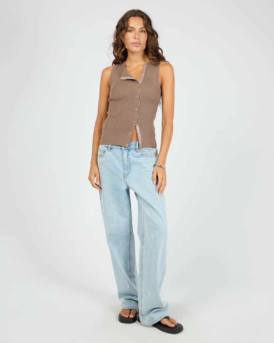 SILENT THEORY MARLEIGH KNIT TANK WOMENS BROWN