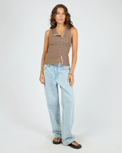 SILENT THEORY MARLEIGH KNIT TANK WOMENS BROWN